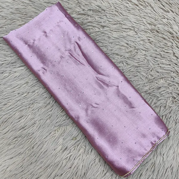 Soft Crushed Satin Hijabs with Stone Border | HJ19